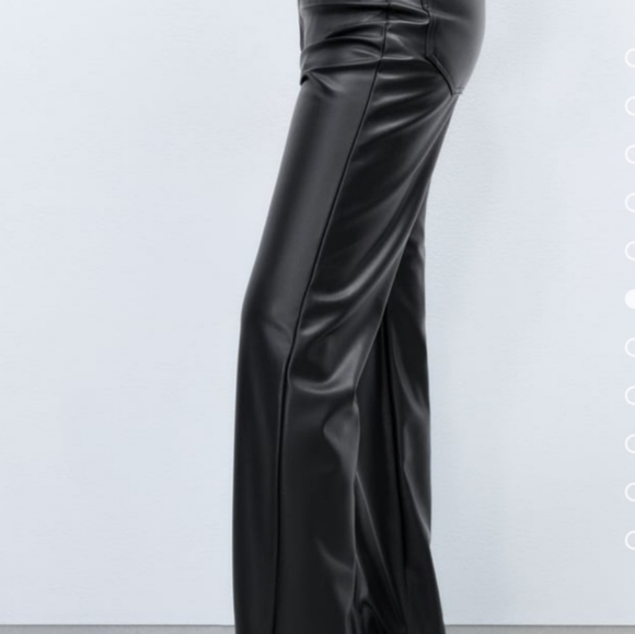 Zara Straight Leg Leather Pants - Picture 8 of 11